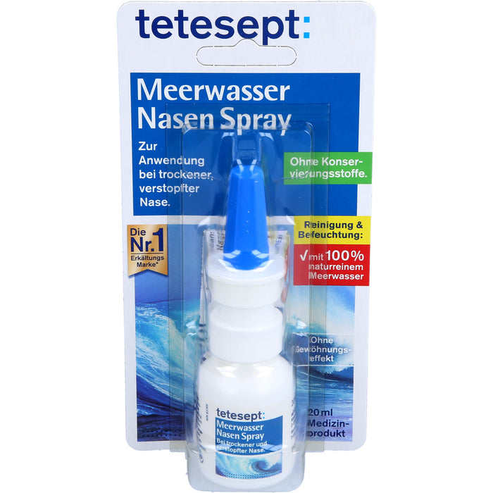 tetesept Meerwasser Nasenspray bei trockener, verstopfter Nase, 20 ml Solution