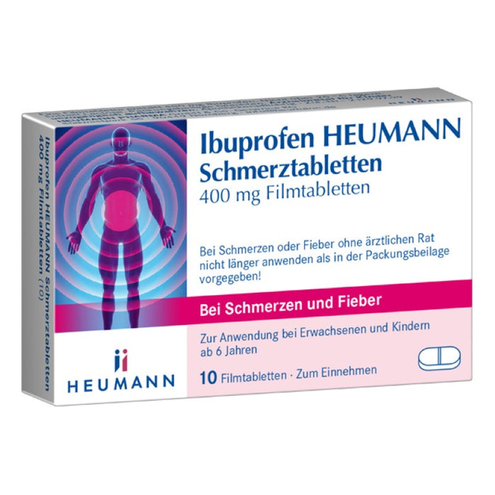 Ibuprofen Heumann Schmerztabletten 400 mg, 10 pc Tablettes