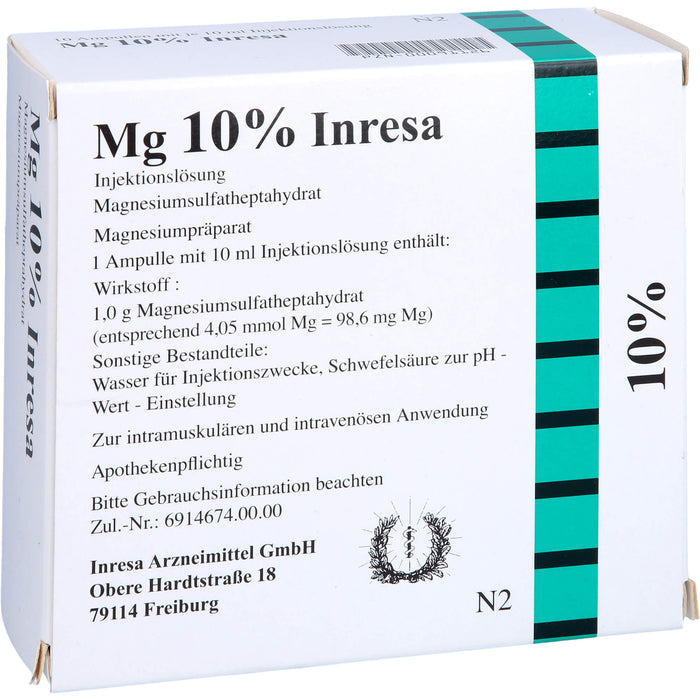 MG 10% Inresa Injektionslösung, 10 pc Ampoules