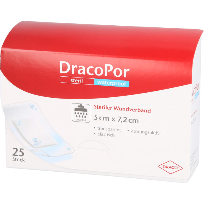 DracoPor Waterproof Wundverband steril 7,2 x 5 cm, 25 pcs. Wound dressings