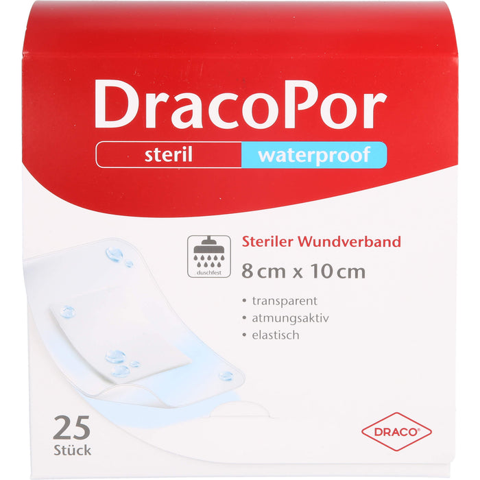 DracoPor waterproof 8 cm x 10 cm steriler Wundverband, 25 pc Pansements