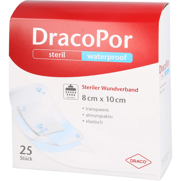 DracoPor waterproof 8 cm x 10 cm steriler Wundverband, 25 St. Wundauflagen