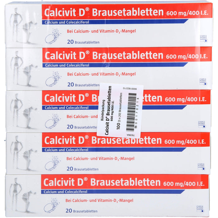 Calcivit D Brausetabletten 600 mg/400 I.E., 100 pcs. Tablets