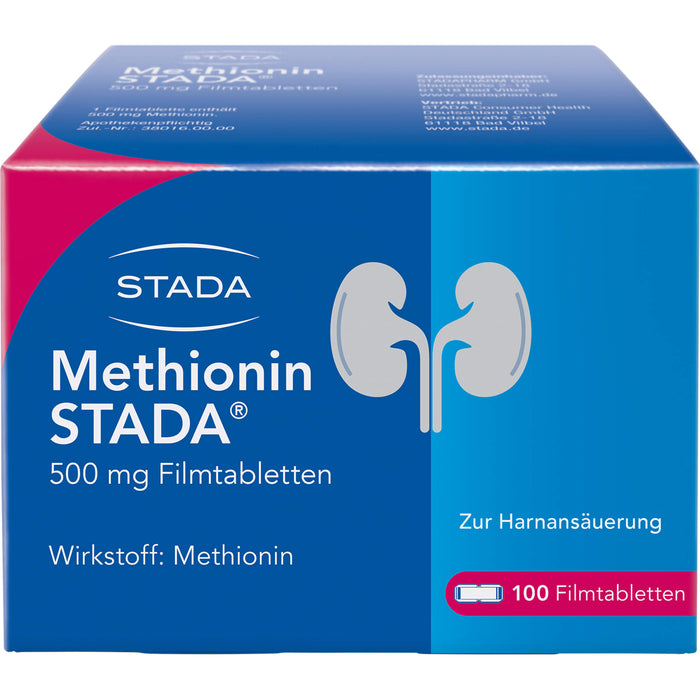 Methionin STADA 500 mg Filmtabletten zur Harnansäuerung, 100 pc Tablettes