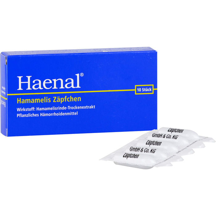 Haenal Hamamelis Zäpfchen Hämorrhoidenmittel, 10 pcs. Suppositories