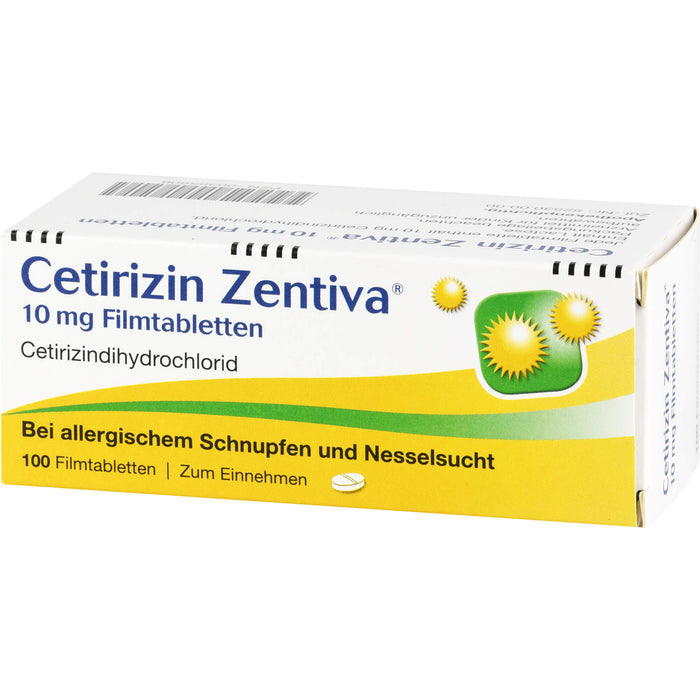 Cetirizin Zentiva 10 mg Filmtabletten bei Allergien, 100 St. Tabletten