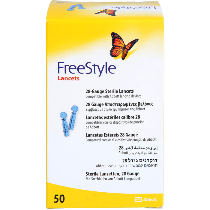 FreeStyle sterile Lanzetten, 28 Gauge mit Stechhilfen von Abbott kompatibel, 50 pcs. Accessory