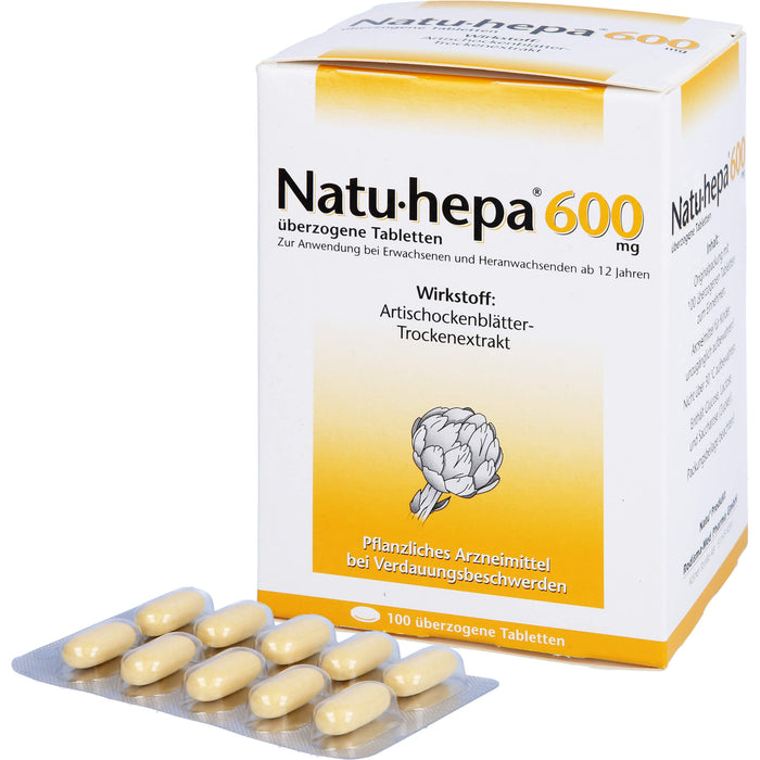 Natu-hepa 600 mg Tabletten bei Verdauungsbeschwerden, 100 pcs. Tablets