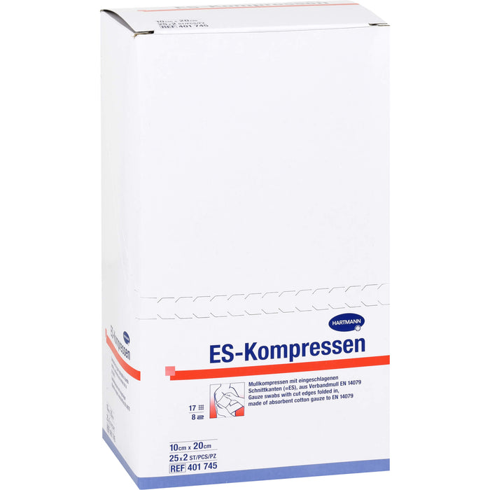 ES-KOMPRESSEN steril 10x20cm 8f, 25X2 St KOM