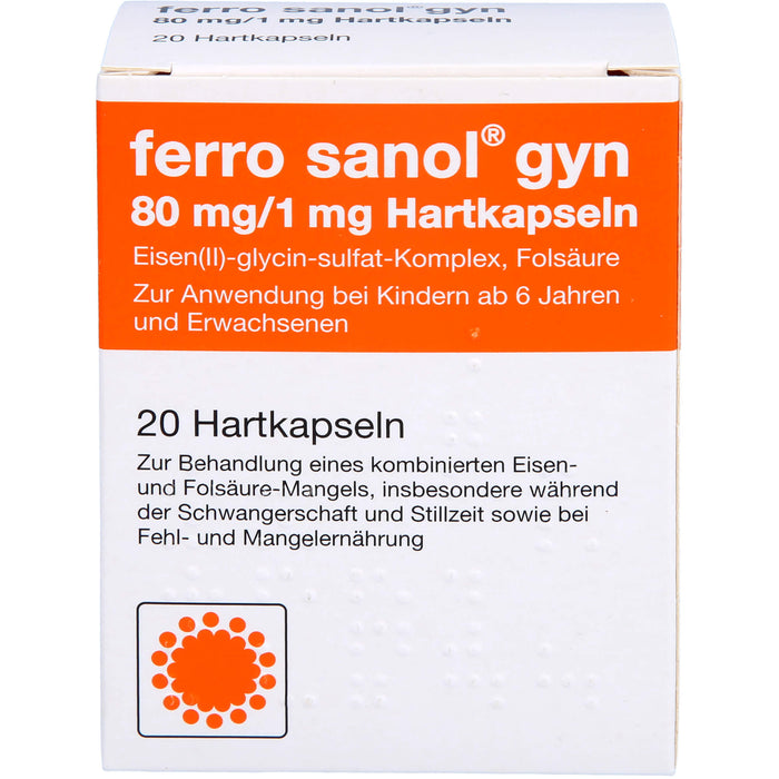 ferro sanol gyn Kapseln bei Eisen- und Folsäuremangel, 20 pc Capsules