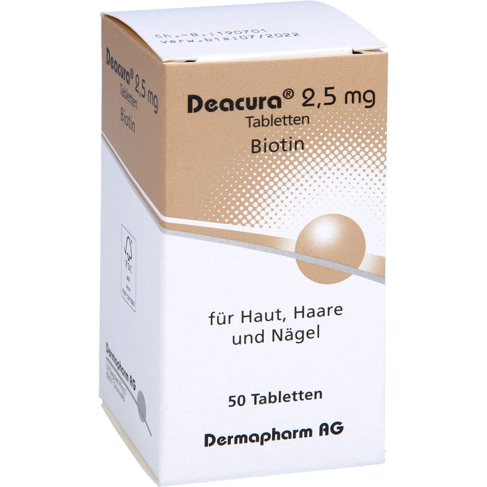 Deacura 2,5 mg Tabletten für Haut, Haare und Nägel, 50 pcs. Tablets