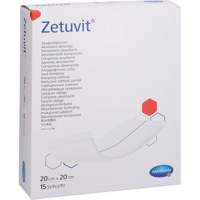 ZETUVIT Saugkompresse steril 20x20cm CPC, 15 St KOM