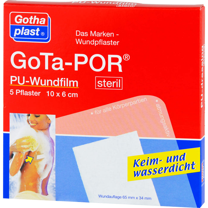 Gota-POR PU Wundfilm 10x6cm steril, 5 St. Pflaster