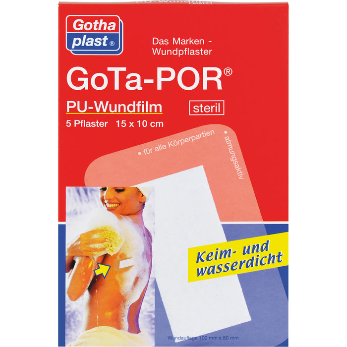 GoTa-POR PU Wundfilm 15 x 10 cm sterile Pflaster, 5 pc Pansement