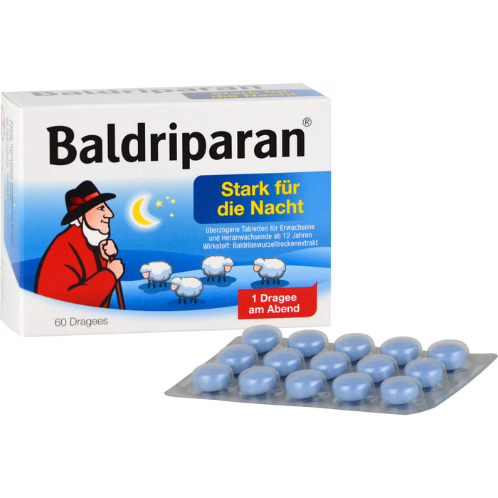 Baldriparan stark für die Nacht Dragees, 60 pc Tablettes