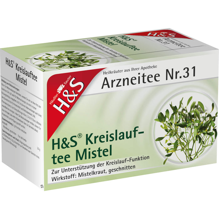 H&S Kreislauftee Mistel, 20 pc Sac filtrant