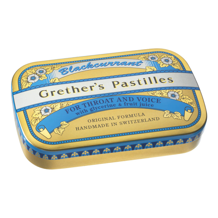 Grethers Blackcurrant Gold zuckerhaltige Pastillen, 60 g Pastillen