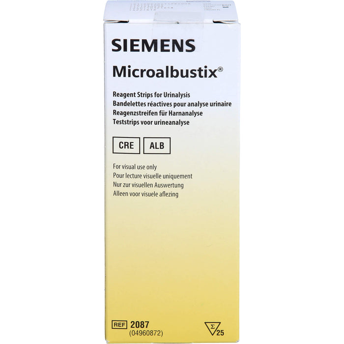 MICROALBUSTIX Harnteststreifen zur Erkennung von Mikroalbuminurie, 25 pcs. Test strips