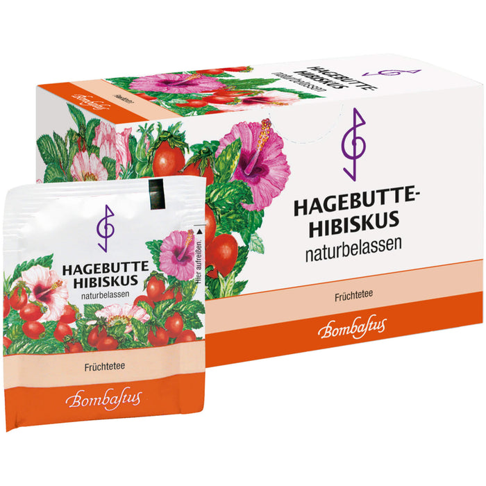 Bombastus Hagebutte-Hibiskus Früchtetee, 20 pc Sac filtrant