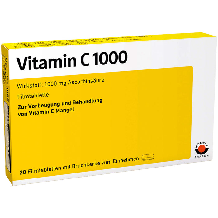 WÖRWAG Pharma Vitamin C 1000 Filmtabletten, 20 pcs. Tablets