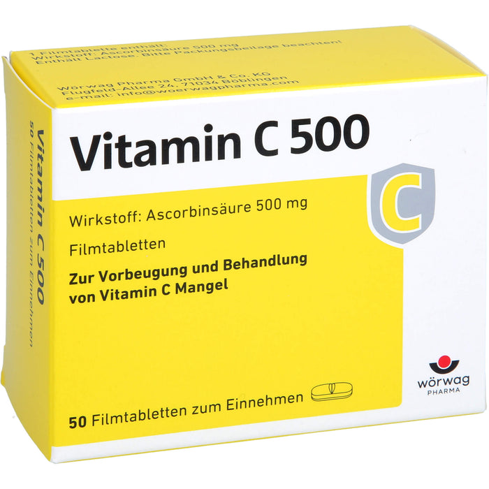 Vitamin C 500 Filmtabletten, 50 pcs. Tablets