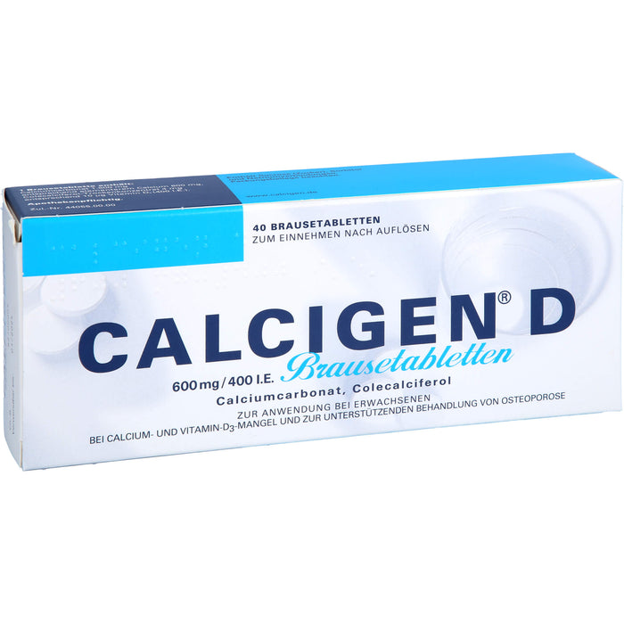 Calcigen D 600 mg/400 I.E. Brausetabletten, 40 St BTA