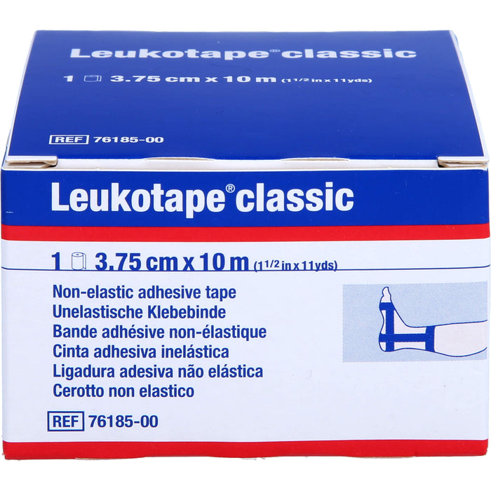 Leukotape Classic 3,75 cm x 10 m blau unelastische Klebebinde, 1 St. Packung