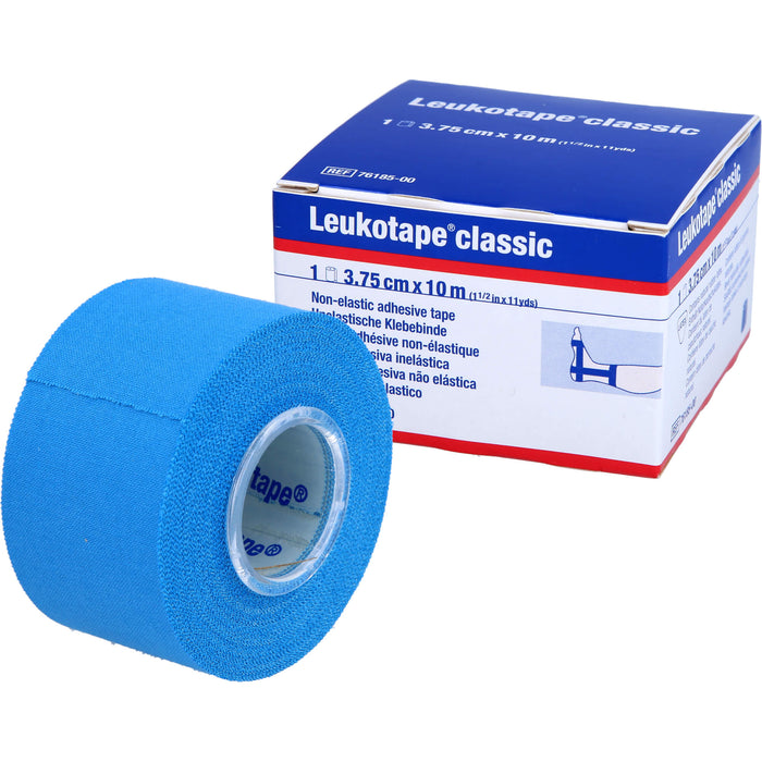 Leukotape Classic 3,75 cm x 10 m blau unelastische Klebebinde, 1 St. Packung