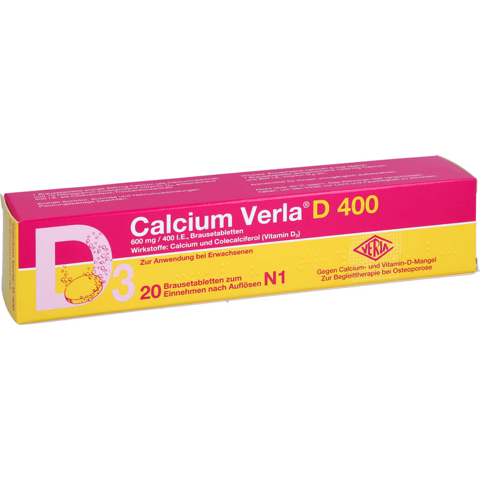 Calcium Verla D 400 Brausetabletten, 20 pcs. Effervescent tablets