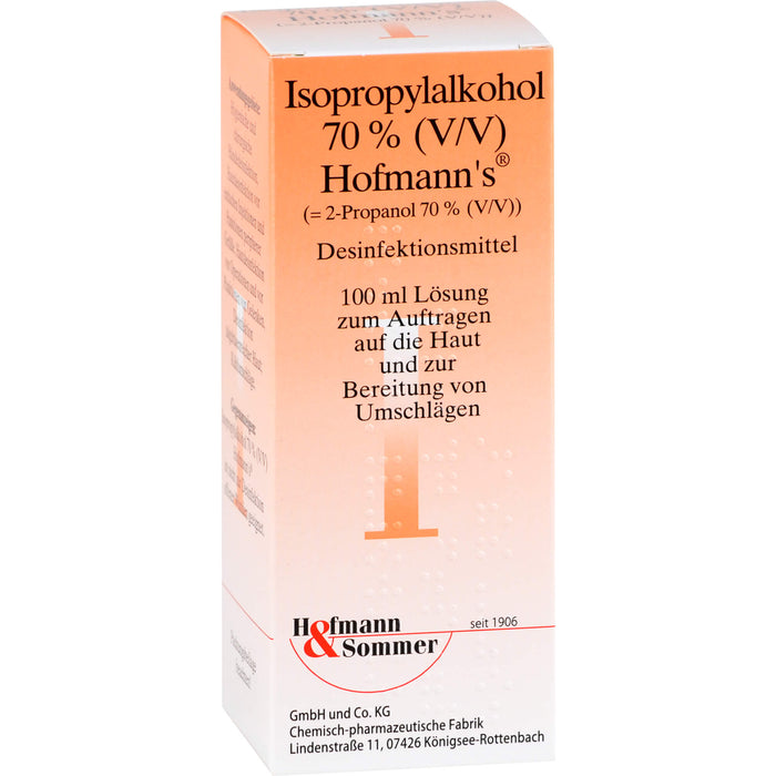 Isopropylalkohol 70% (V/V) Hofmann´s Desinfektionsmittel, 100 ml Lösung