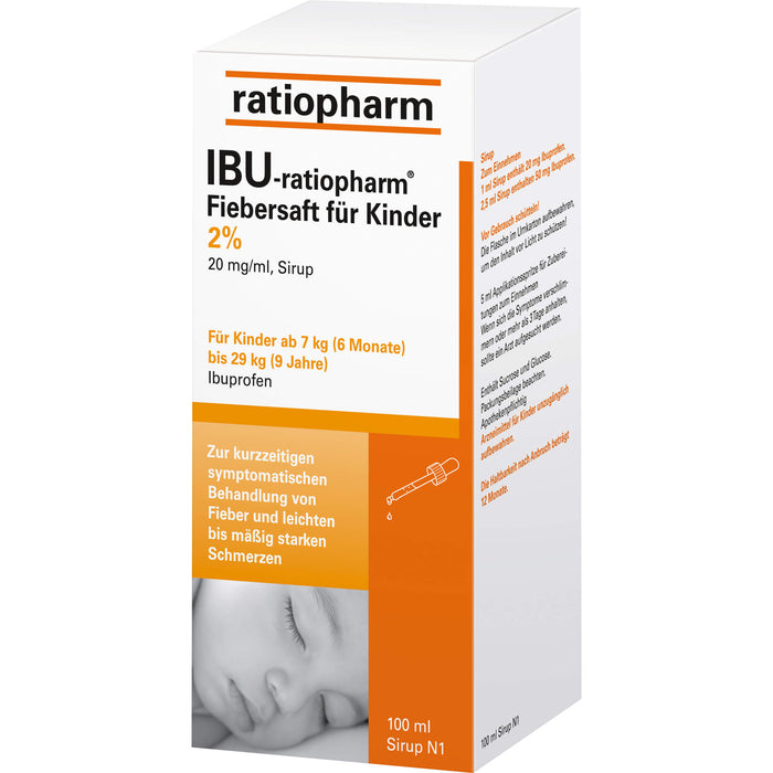 IBU-ratiopharm Fiebersaft für Kinder 2 % Sirup, 100 ml Solution