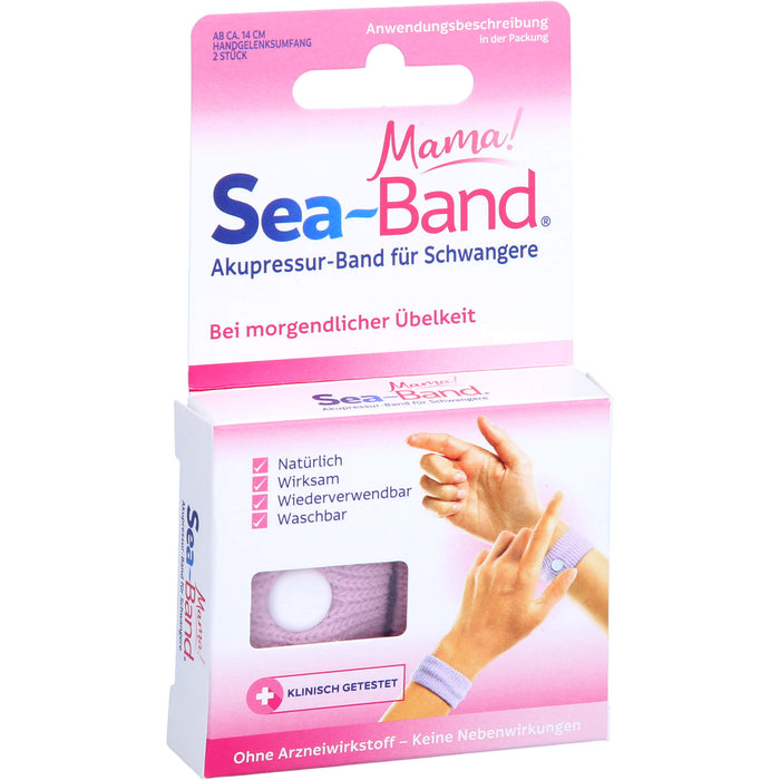 SEA BAND mama! Akupressur-Armbänder gegen morgendliche Übelkeit, 2 pc Bandes