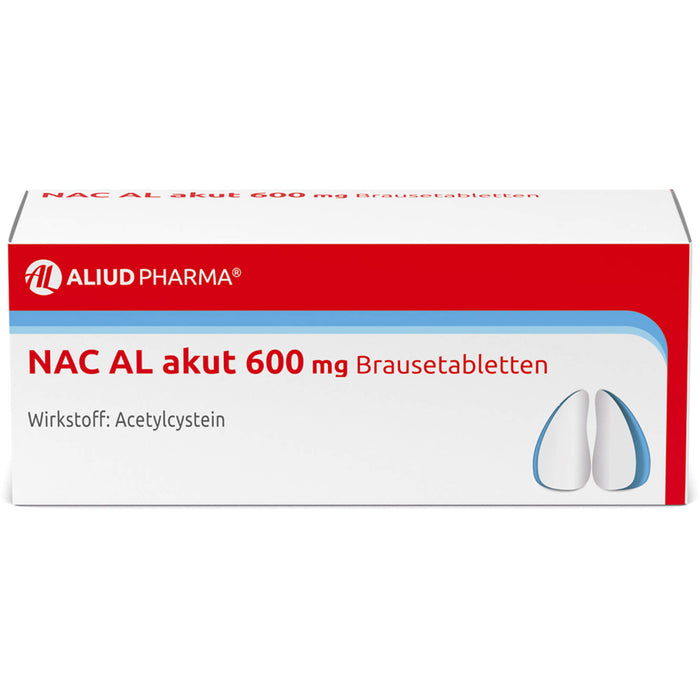 NAC AL akut 600 mg Brausetabletten zur Schleimlösung bei Atemwegserkrankungen, 20 pcs. Tablets