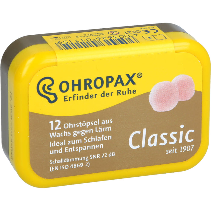 OHROPAX Classic Ohrstöpsel aus Wachs, 12 pcs. Earplugs