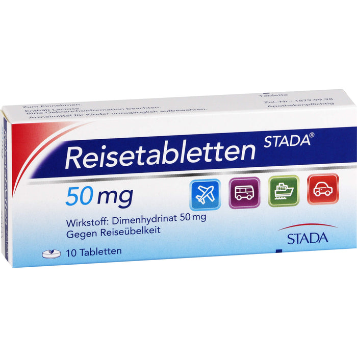 Reisetabletten STADA 50 mg Tabletten gegen Reiseübelkeit, 10 pcs. Tablets