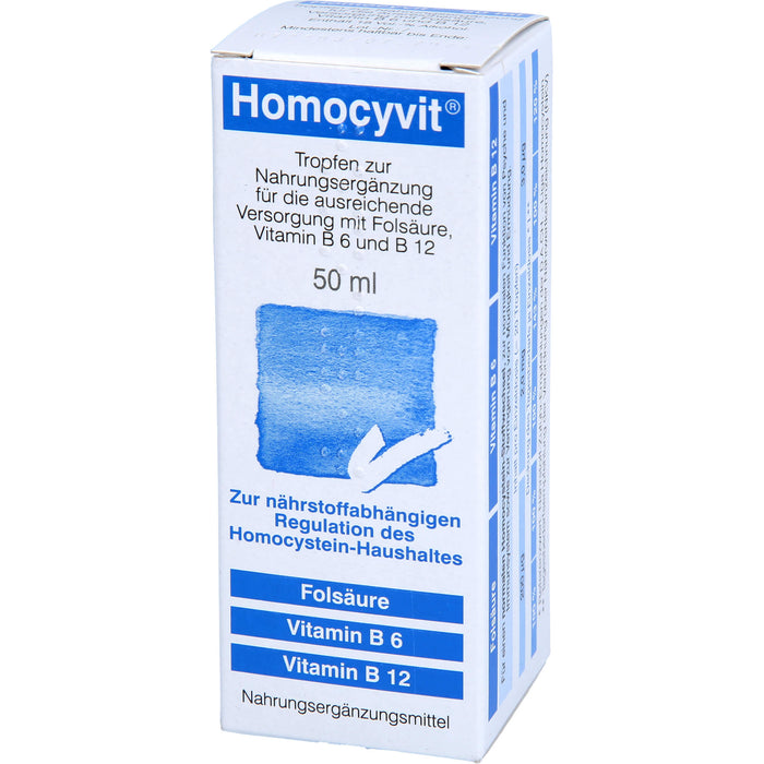 Homocyvit Tropfen zur Unterstützung eines normalen Homocystein-Stoffwechsel, 50 ml Solution