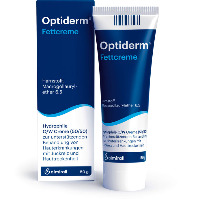 Optiderm Fettcreme bei Hauterkrankungen mit Juckreiz und Hauttrockenheit, 50 g Creme