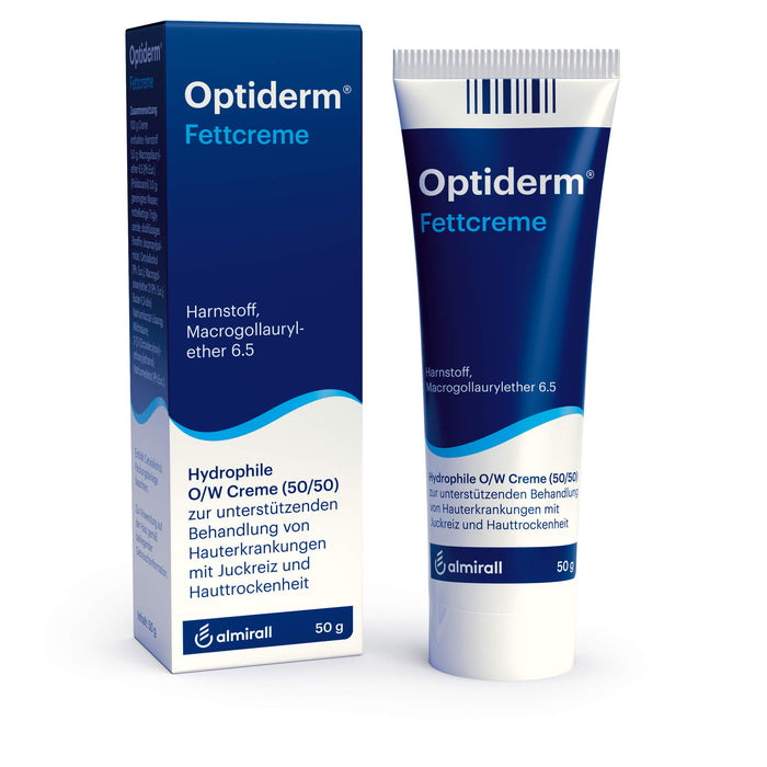 Optiderm Fettcreme bei Hauterkrankungen mit Juckreiz und Hauttrockenheit, 50 g Cream