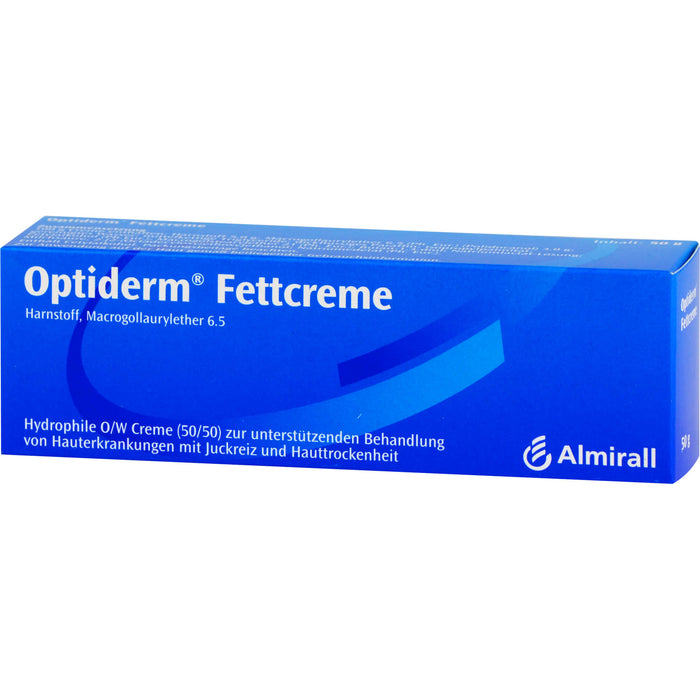 Optiderm Fettcreme bei Hauterkrankungen mit Juckreiz und Hauttrockenheit, 50 g Creme