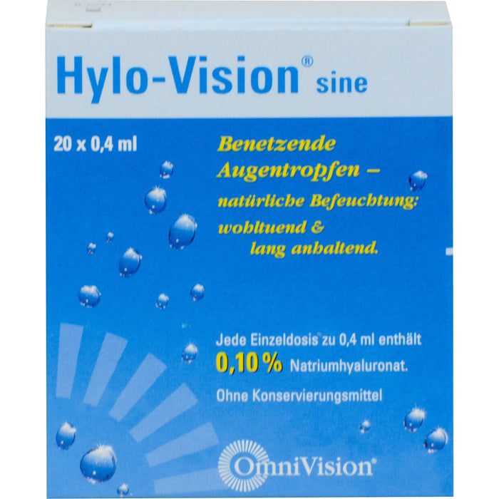 Hylo-Vision sine Einzeldosen, 20 pcs. Single-dose pipettes