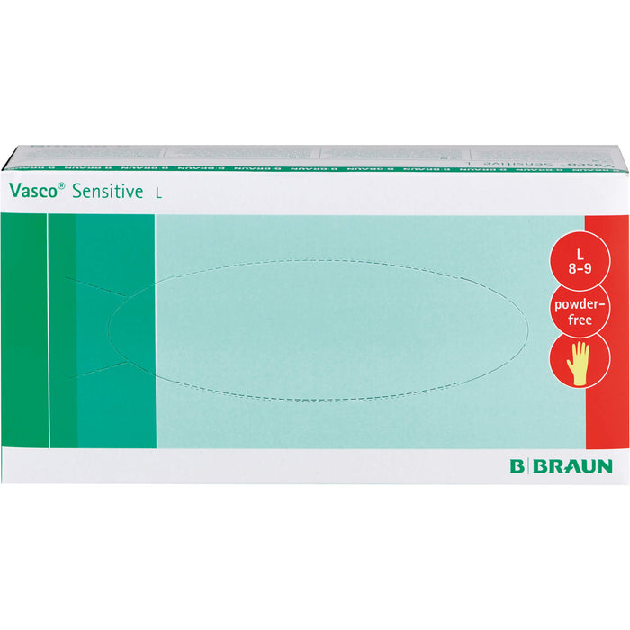 Vasco Sensitive L Untersuchungshandschuhe unsteril aus Naturlatex, 100 St. Handschuhe