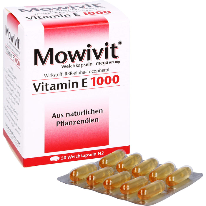 Mowivit mega Vitamin E 1000 Kapseln, 50 pc Capsules