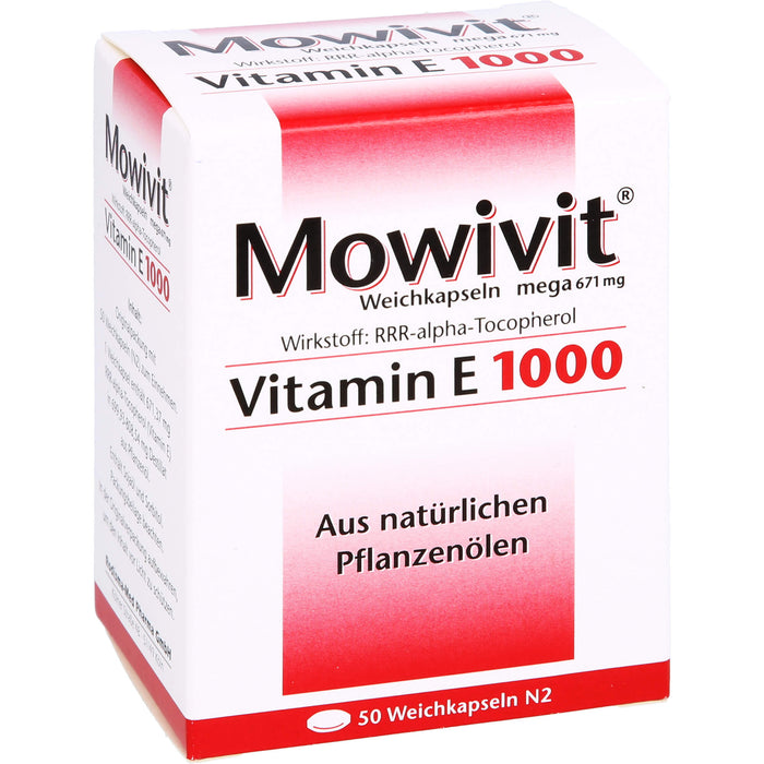 Mowivit mega Vitamin E 1000 Kapseln, 50 pc Capsules