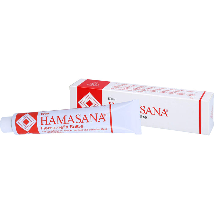 HAMASANA Hamamelis Salbe zur Hautpflege bei rissiger, spröder und trockener Haut, 50 g Onguent