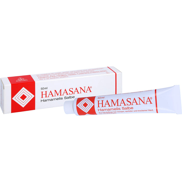 HAMASANA Hamamelis Salbe zur Hautpflege bei rissiger, spröder und trockener Haut, 50 g Salbe