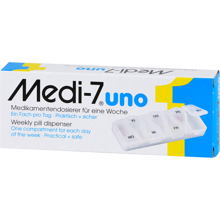 Medi-7 Uno Medikamentendosierer für eine Woche, ein Fach pro Tag, 1 pc Boîte