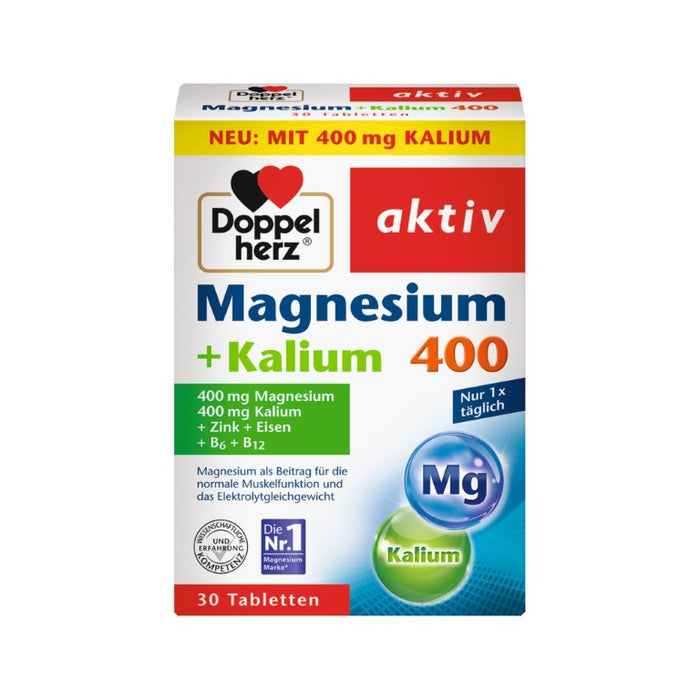 Doppelherz Magnesium + Kalium Tabletten, 30 pc Tablettes