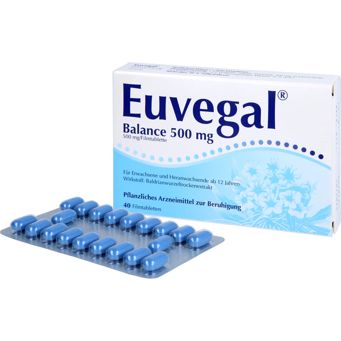 Euvegal Balance 500 mg Filmtabletten zur Beruhigung, 40 pcs. Tablets