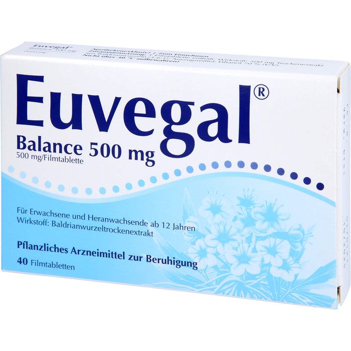 Euvegal Balance 500 mg Filmtabletten zur Beruhigung, 40 pcs. Tablets