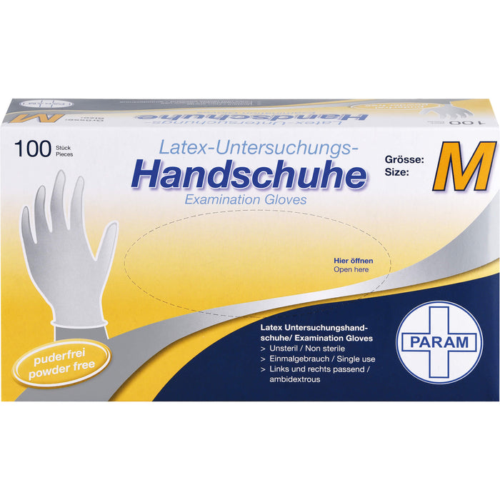 PARAM Latex-Untersuchungs-Handschuhe Größe M, 100 St. Handschuhe